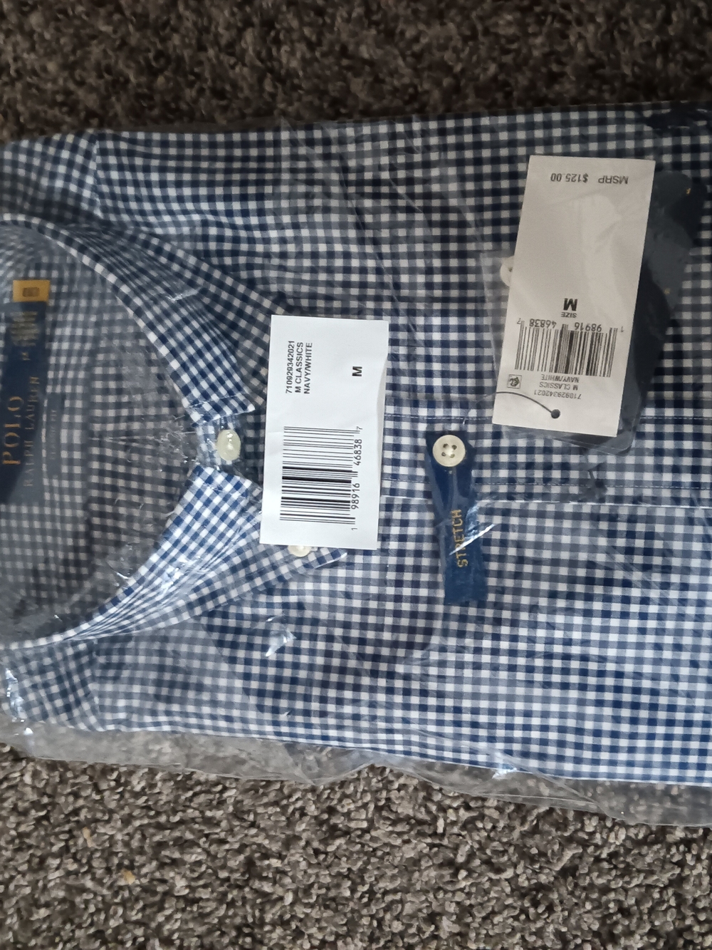 Classic Men's Blue and White Gingham Button-Down Shirt